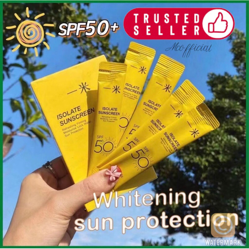 Isolate Sunscreen Sachet Spf 50 Suncream Face Body Sunblock Cream Uv Protection Whitening 4495