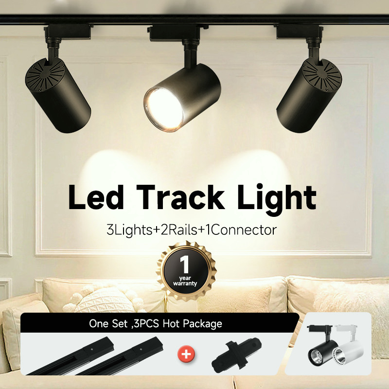 Led Track Light Complete Set COB Spotlight Ceiling Light Rail Light For ...