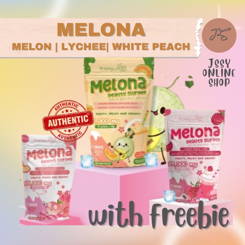 Melona Beauty Slurpee 95,000Mg Melon Lychee White Peach Shopee