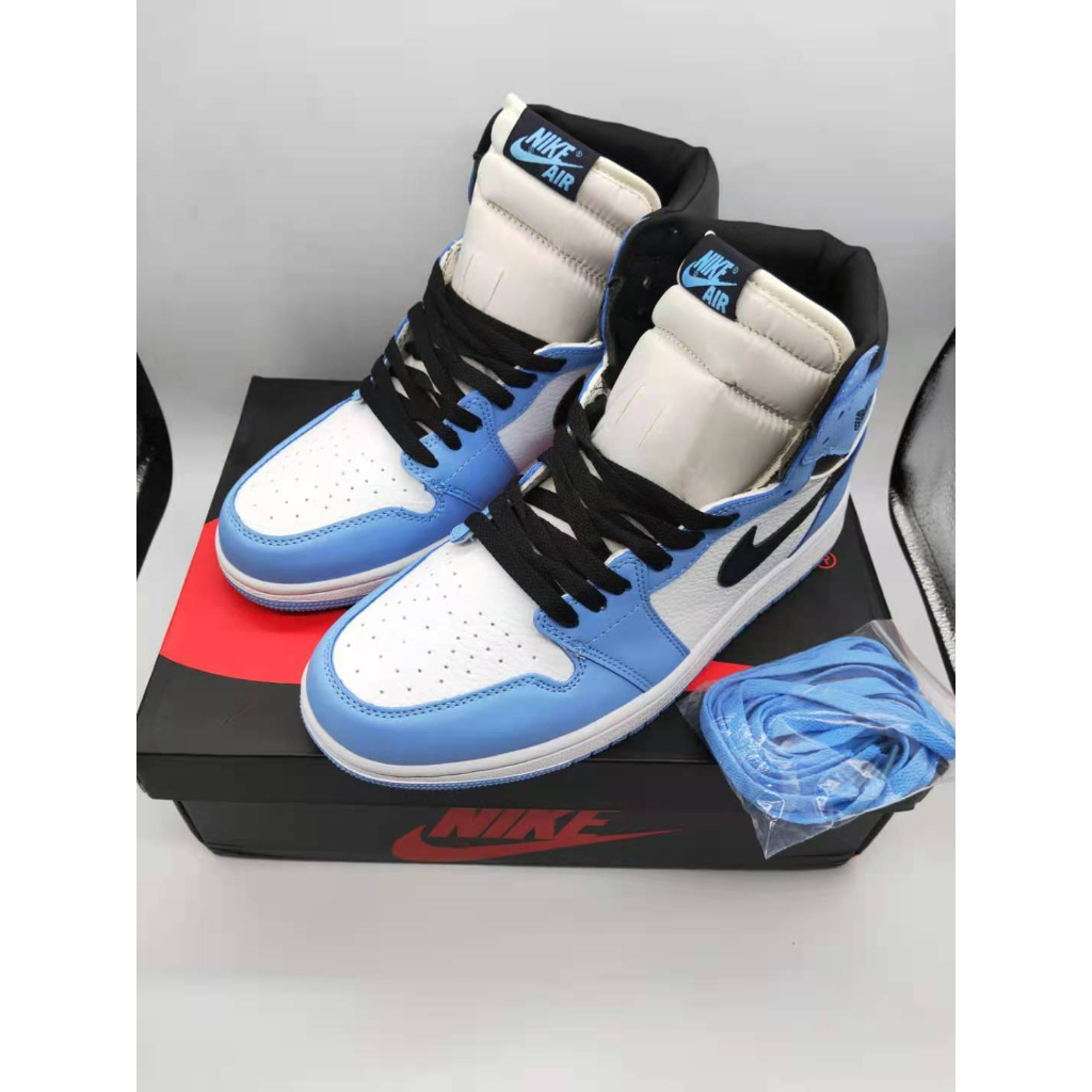 High cut university blue basketball shoes for man woman sneakers with