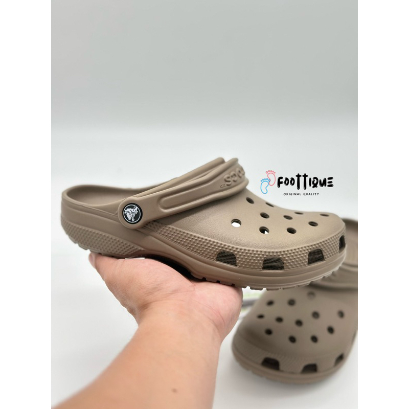 Khaki Platform Clog Shoes with Accessory Detail main image 1