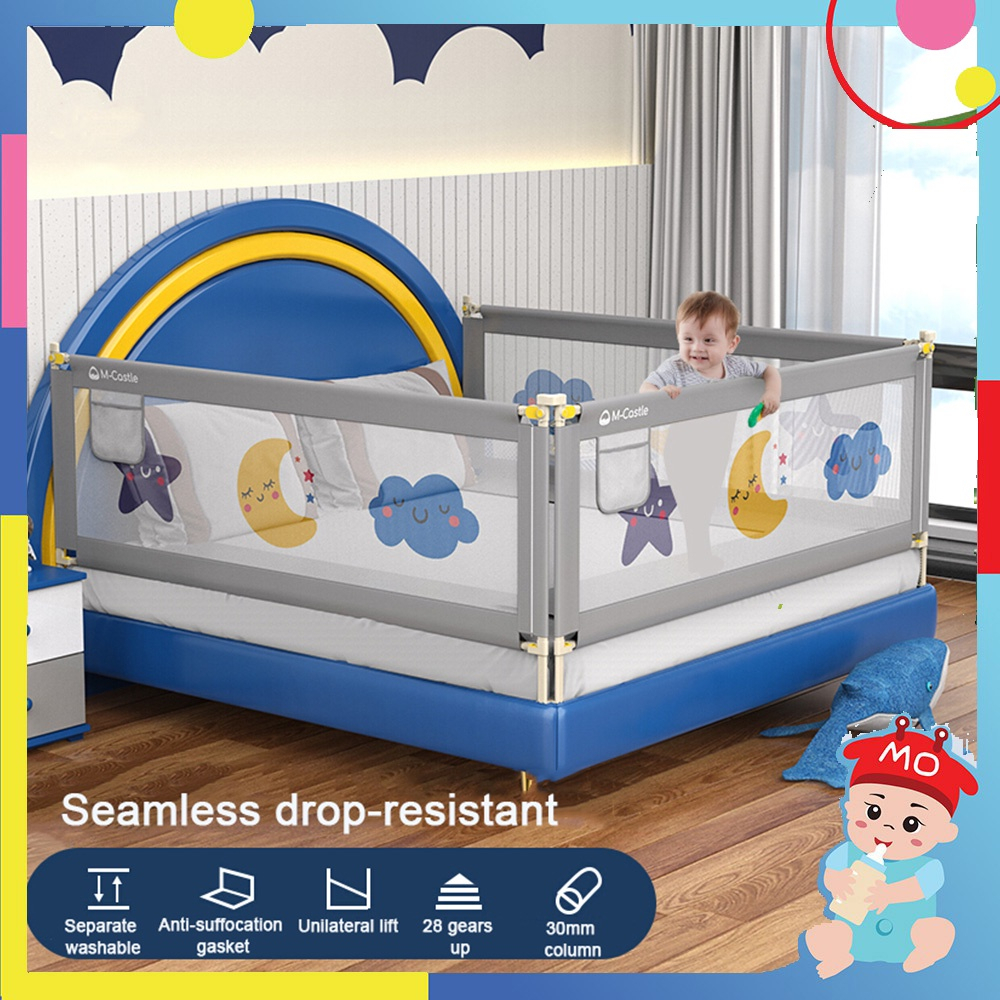 Baby Bed Fence babybed guardrail Bed Rail Guard Vertical Lift Adjustable Kids Safety Shopee
