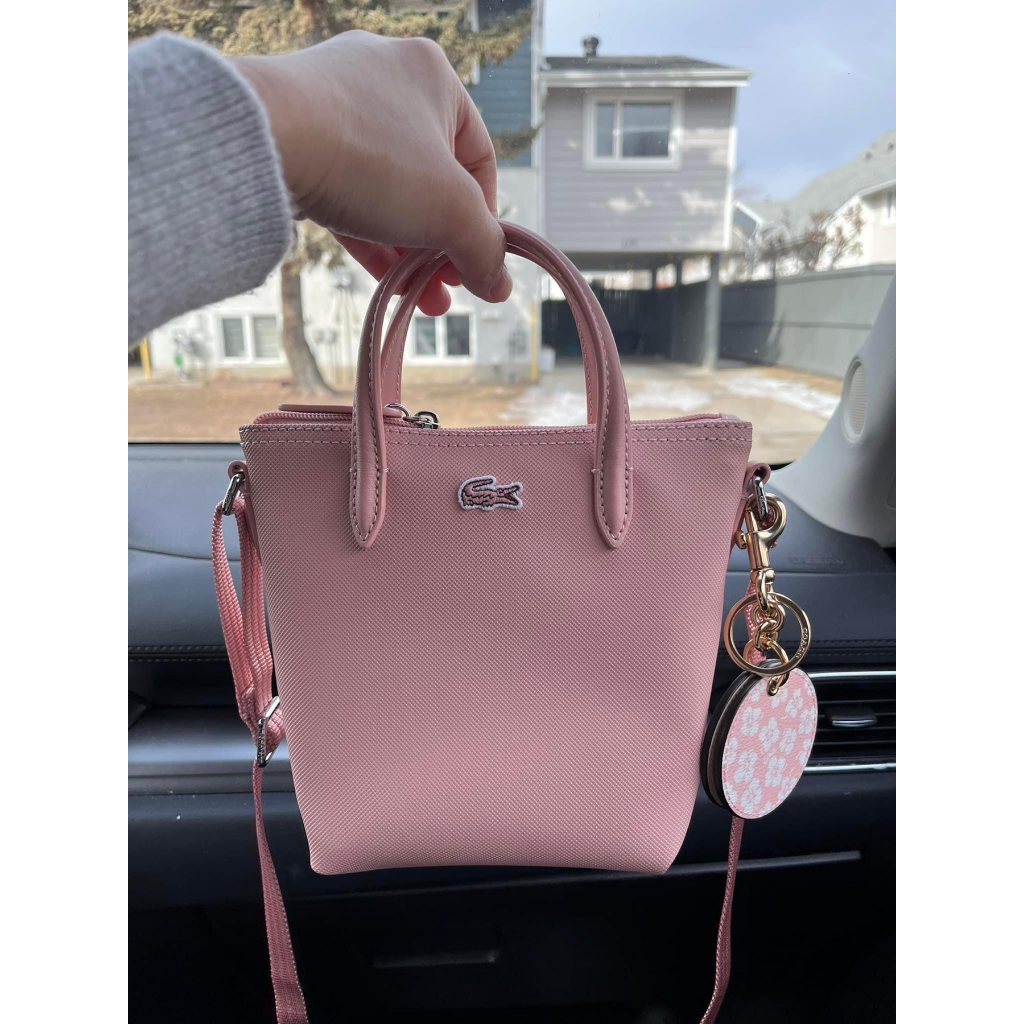 AUTHENTIC/ORIGINAL LACOSTE Women's Concept Petit Coated Canvas Mini Zip