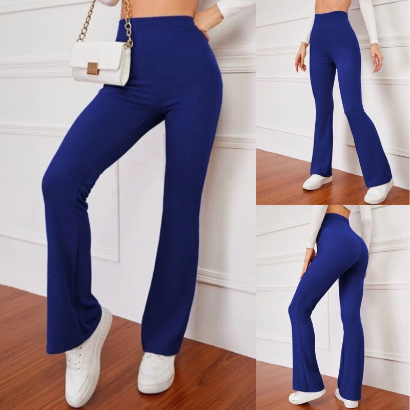 Elite Knitted Flare Pants Wide Leg Women High Quality Shopee Philippines