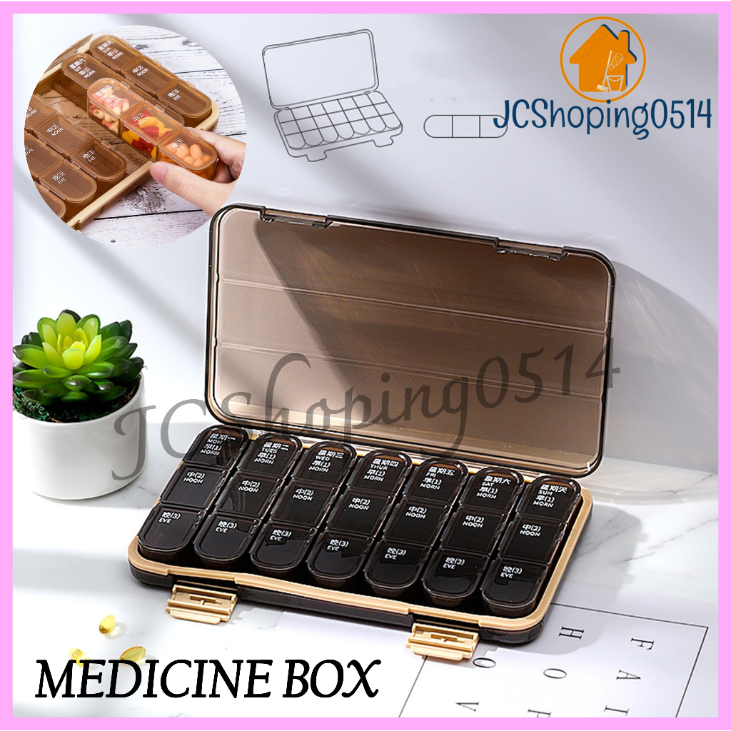 SHHM 7 Day Weekly Pill Case Container Organizer Medicine Week Box ...