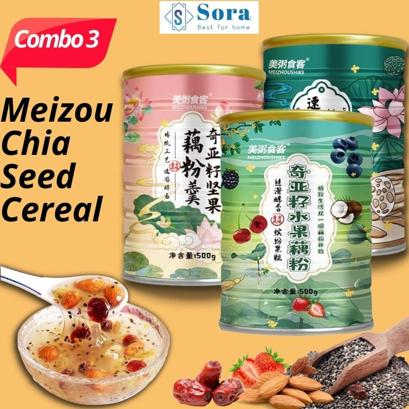 Combo 3 Meizhoushike Chia Seed Cereal Lotus Root Powder Soup Diet