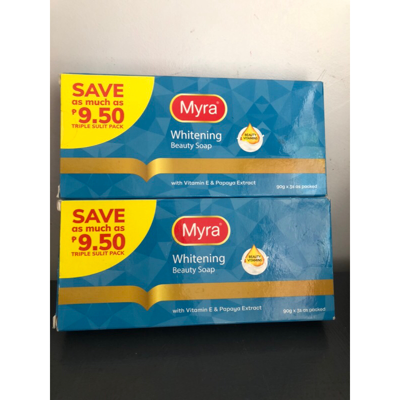 Myra Whitening Bar Soap with Papaya and Vit E 90g x 3s Shopee Philippines