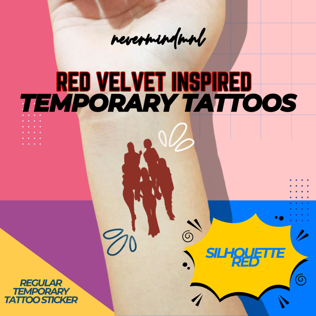 TEMPORARY TATTOO Red Velvet RV Inspired Tattoo Sticker for Concert