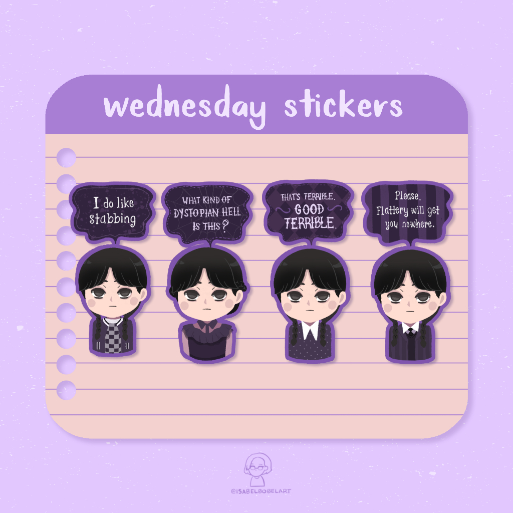 Wednesday Addams Splash-proof die cut stickers | Shopee Philippines