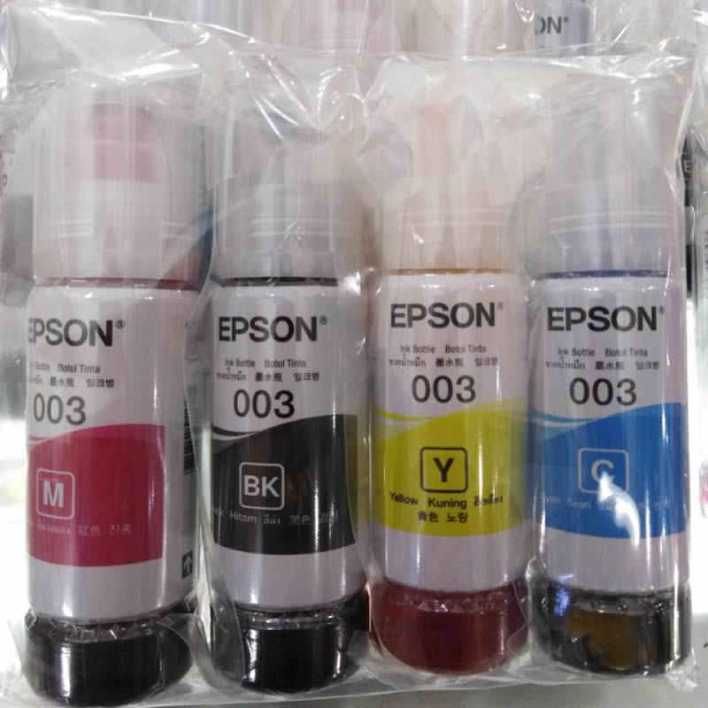 Epson 003 Original Ink Bottles BLACK C,M,Y FOR PRINTER L3110 L3150