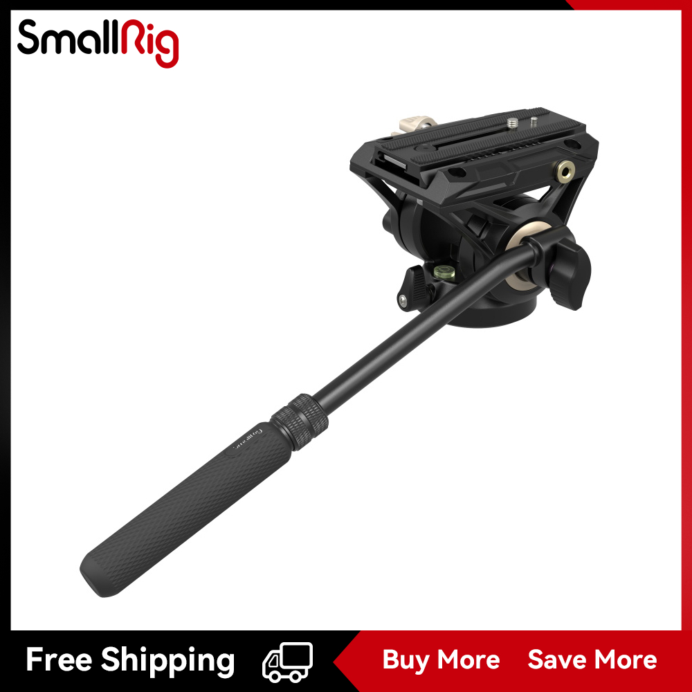 SmallRig AD-01 Heavy-Duty Tripod With Fluid Head – 17.6 Lbs Load, 73in Max Height, Aluminum, 2-Year Warranty