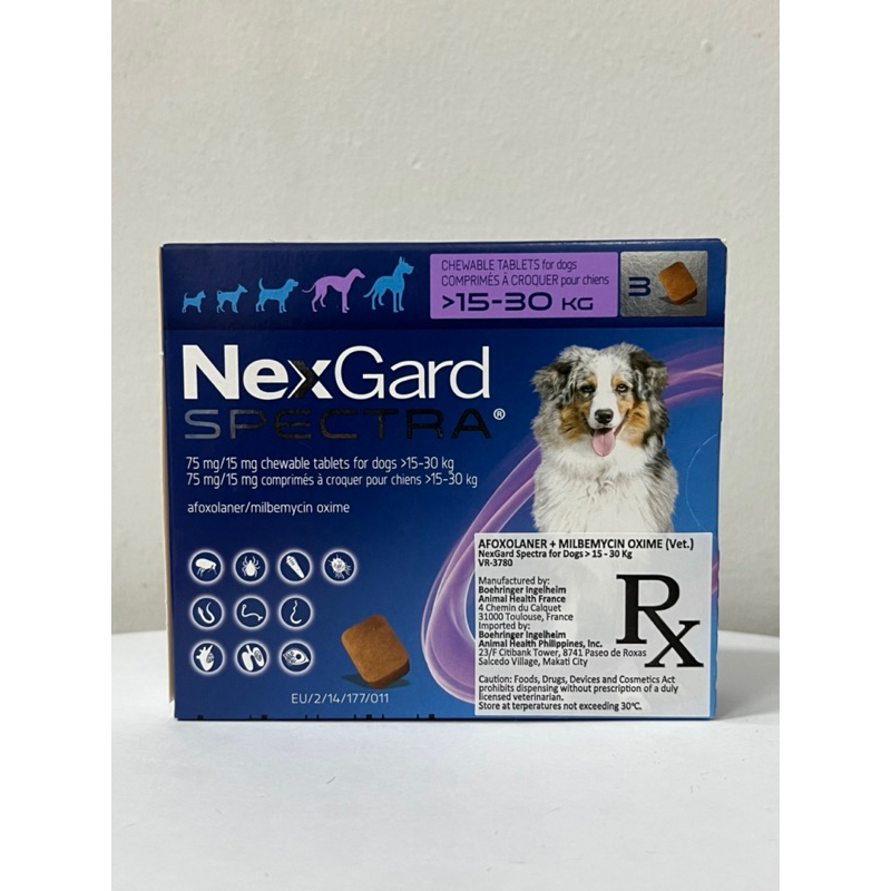 Nexgard Spectra 15-30 kg For Dogs Chewablet Tablet WITHOUT STICKERS ...