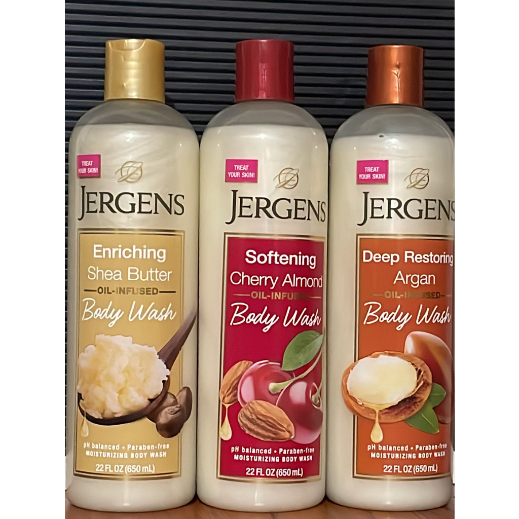 JERGENS OilInfused Body Wash Shea Butter/Argan / Cherry Almond650ml
