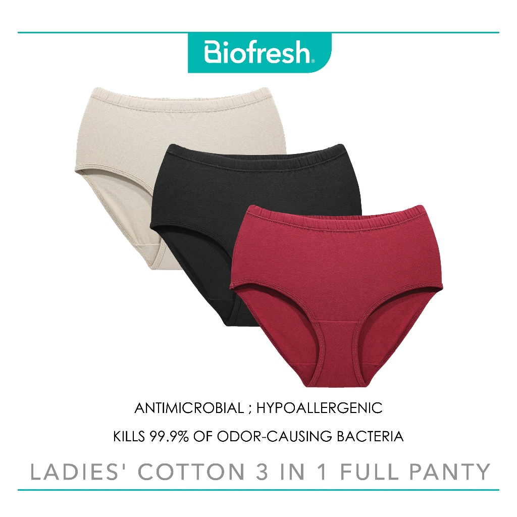 Biofresh Ladies' Antimicrobial Cotton Full Panty 3 pieces in a