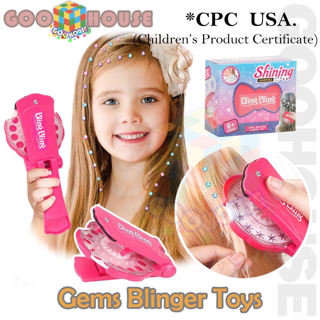Gems Blinger Toys Hair Sparkle Toy Gem Styling Tool with 180 Gems
