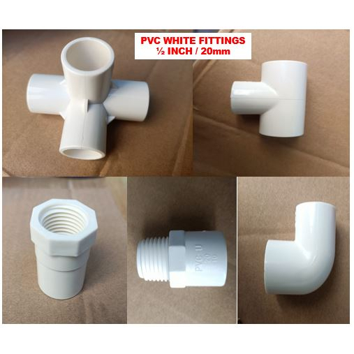 PVC White Fittings 1/2