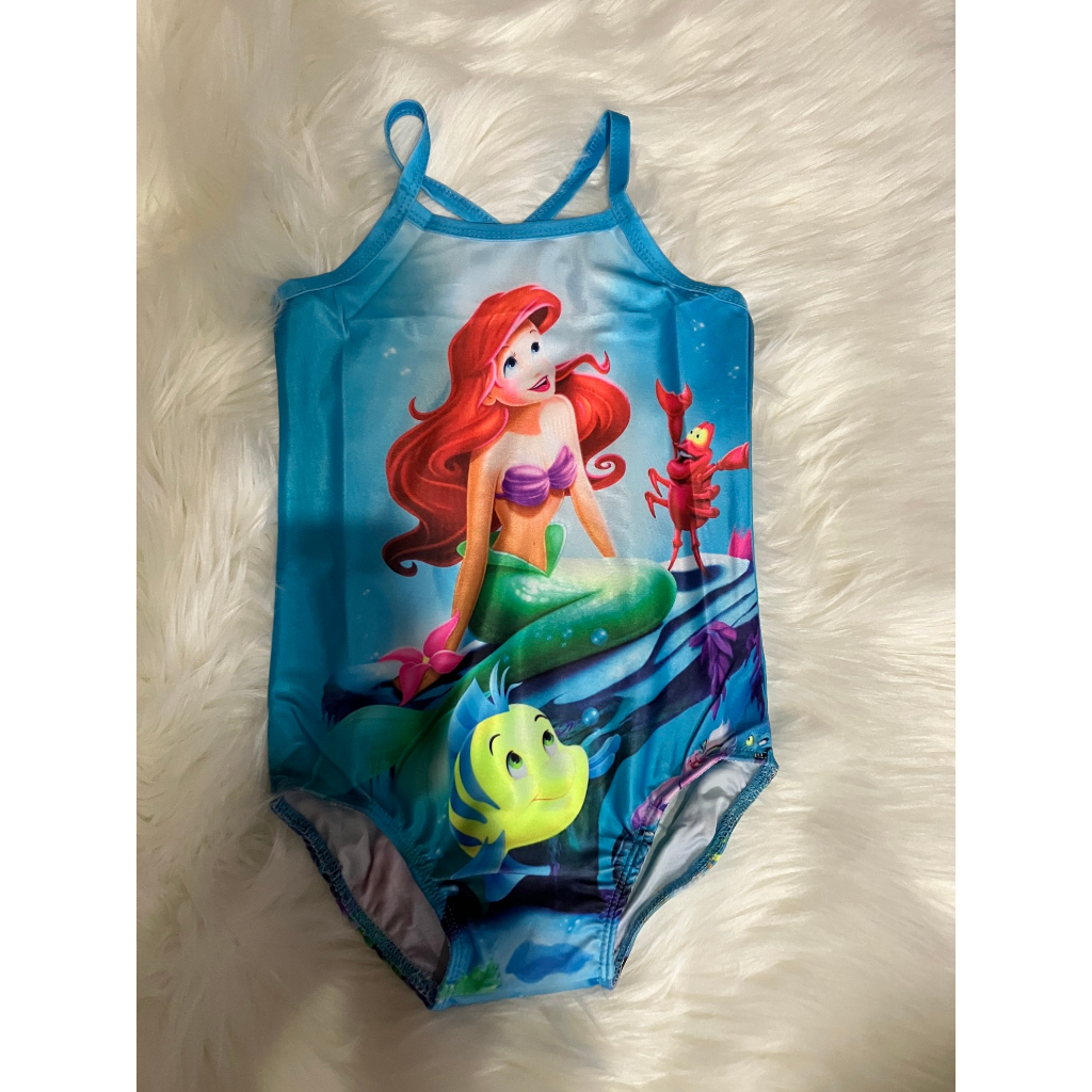 Girls Kids Disney Princess Ariel Little Mermaid One Piece Swimsuit Size