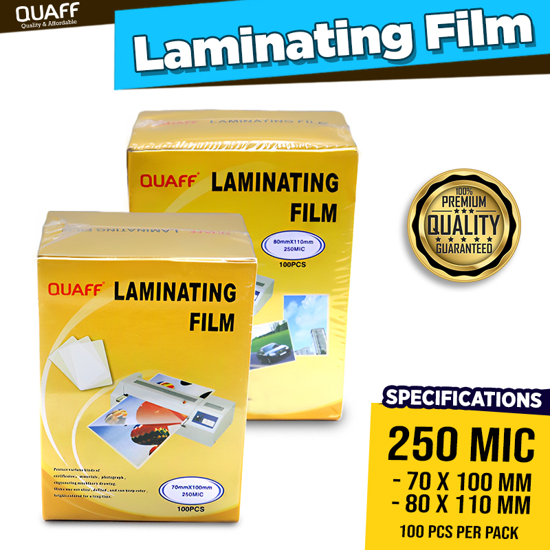 QUAFF Laminating Film ID Size 80x110mm 70x100mm & 65x95mm 250mic & 125