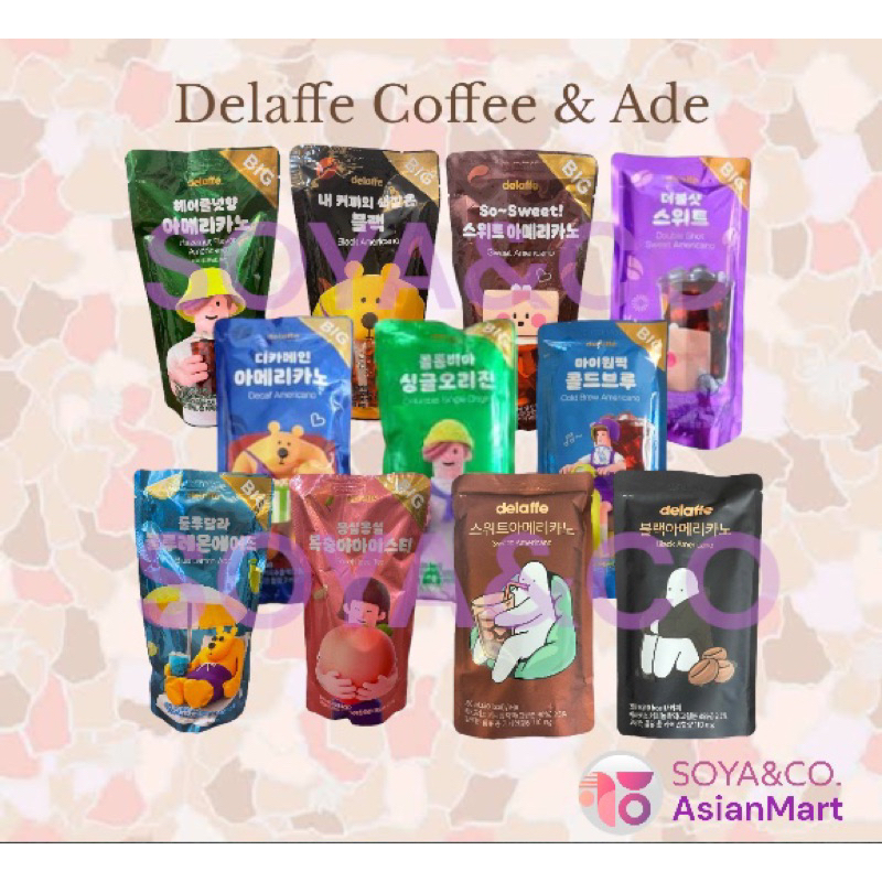 Delaffe Korean Coffee Pouch Sweet Americano Black Americano Peach Ade