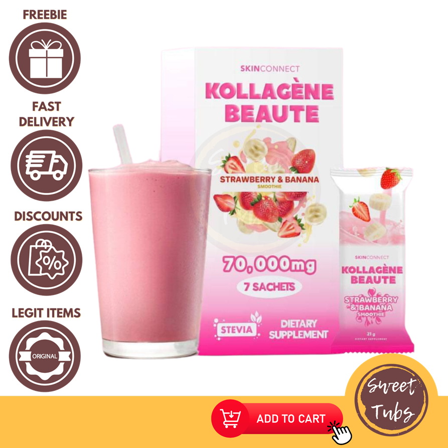 Skin Connect Kollagene Beaute Strawberry & Banana Smoothie 70,000mg ...