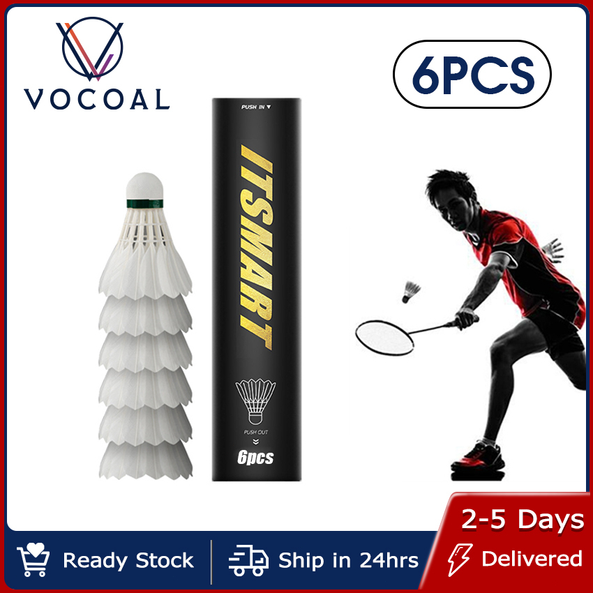 Vocoal 6 PCS Badminton Shuttlecocks Feather Shuttlecocks Stable Durable