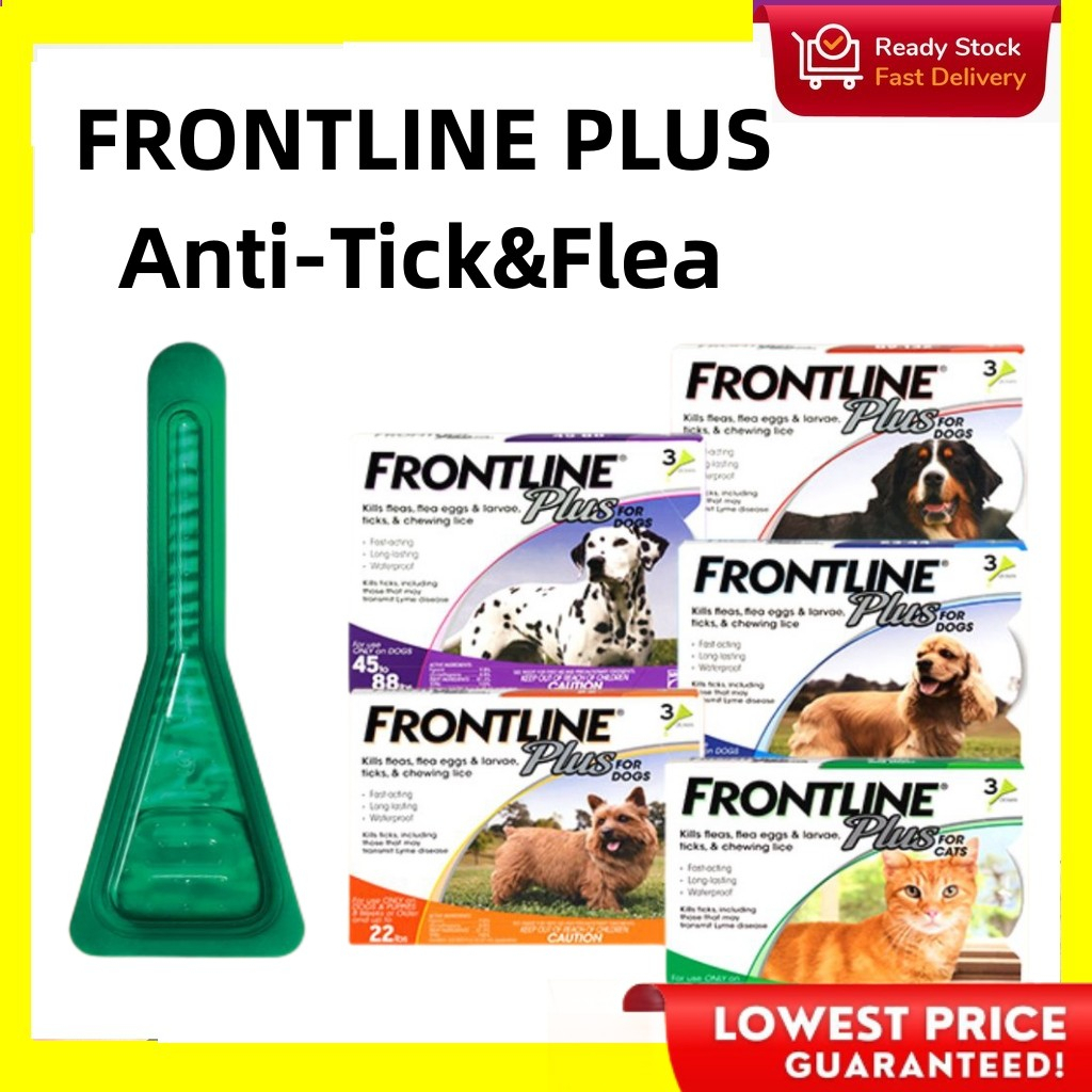 FRONTLINE Plus Anti Ticks and Fleas Control for Dogs and Cats Repellent ...