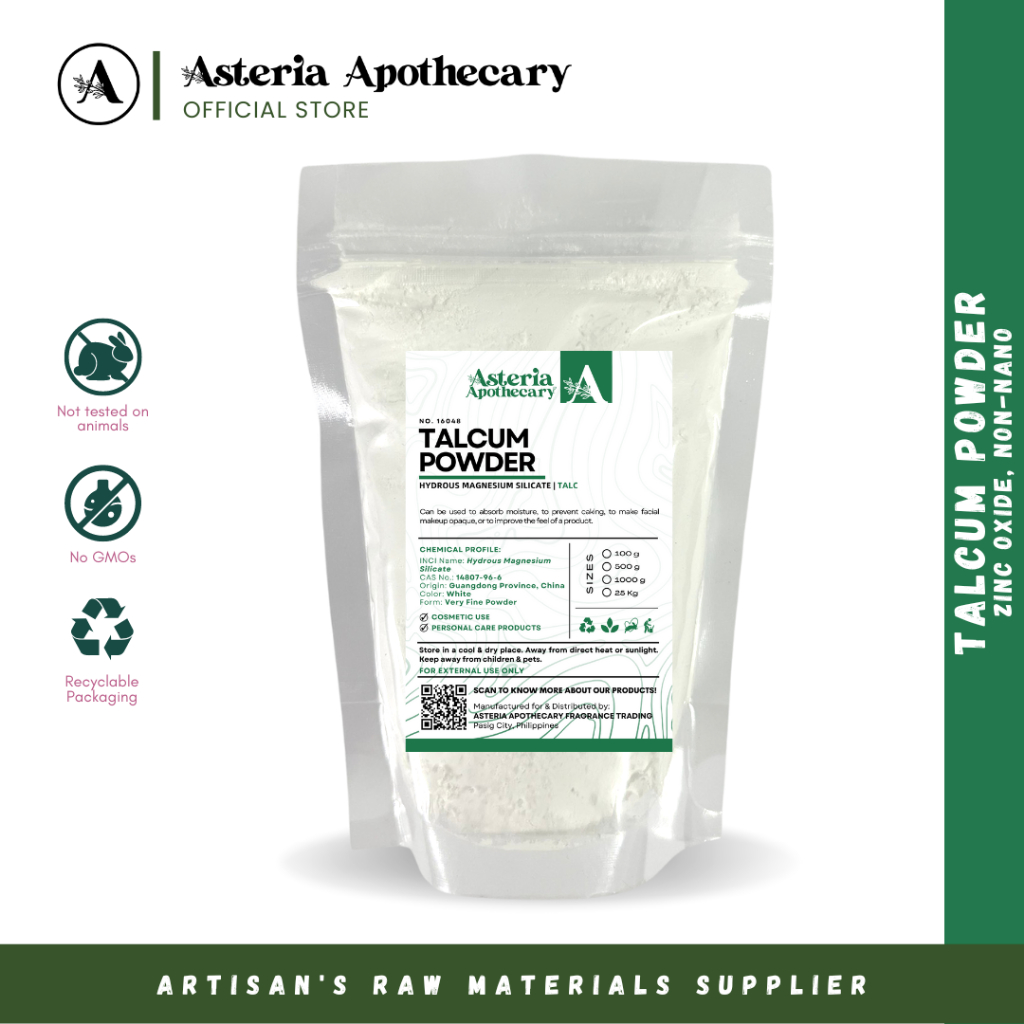 Talcum Powder (Superfine) 100g, 500g, & 1Kg - Asteria Apothecary ...