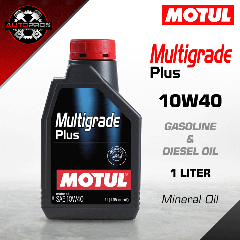 Motul Multigrade Plus 10W-40 Gasoline & Diesel Engine Oil 1 Liter ...