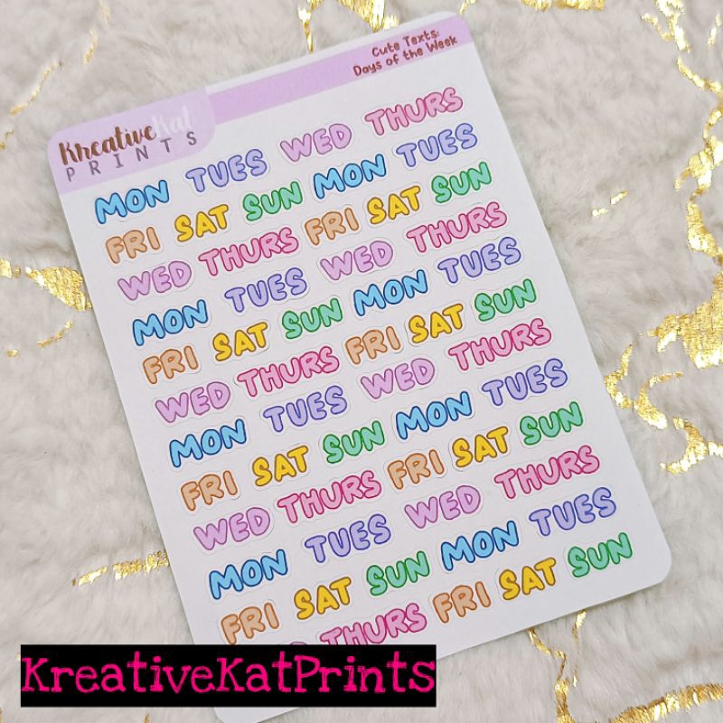 Planner Stickers - Days of the Week 002 - Cute Texts Stickers | Shopee ...