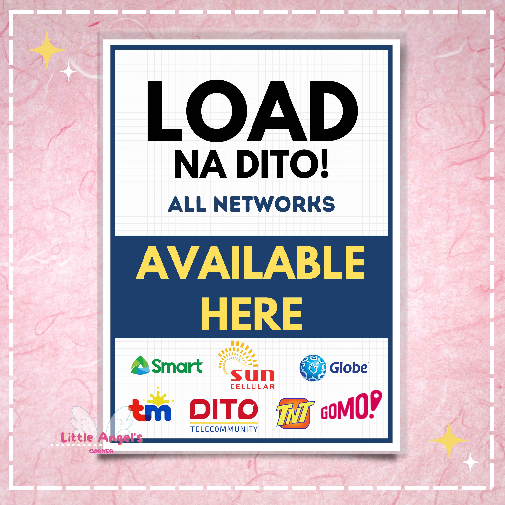 LOAD NA DITO (A4 LAMINATED) | Shopee Philippines