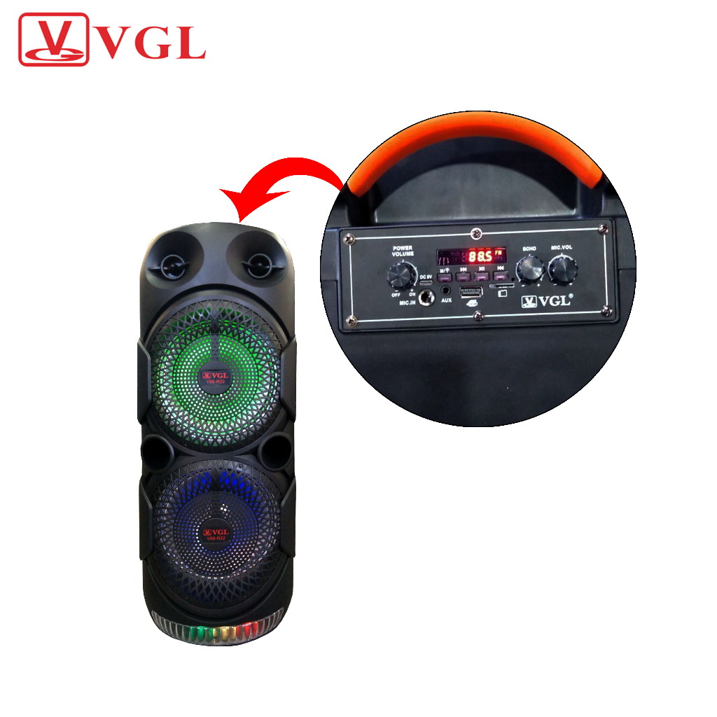 VGL RECHARGEABLE BLUETOOTH SPEAKER WITH FREE MICROPHONE AND USB ( V88 ...