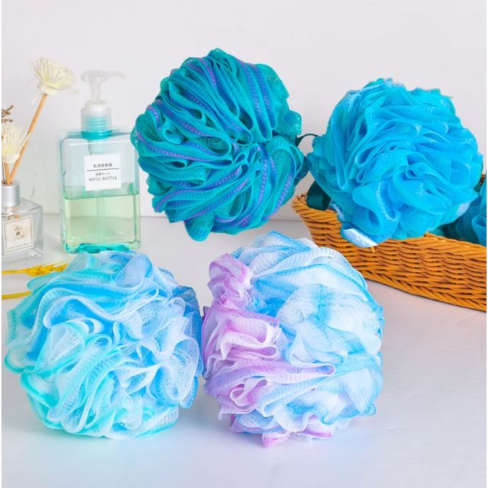 (BILIAN) Body Bath Ball Scrub Strap Exfoliate Puff Sponge Loofah Flower ...