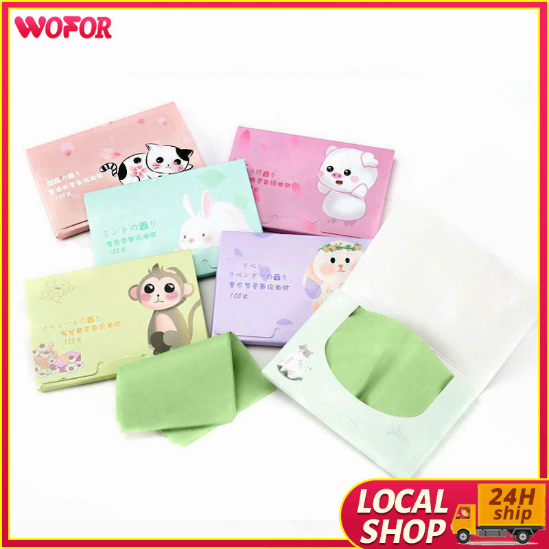 100 Pcs Oil Absorbing Paper Cleaning Wipes Absorbing Sheet Oily Matting
