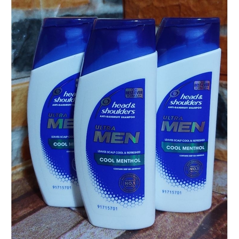 Head & Shoulder Shampoo Ultra Men Cool Menthol Leaves Scalp Cool and ...