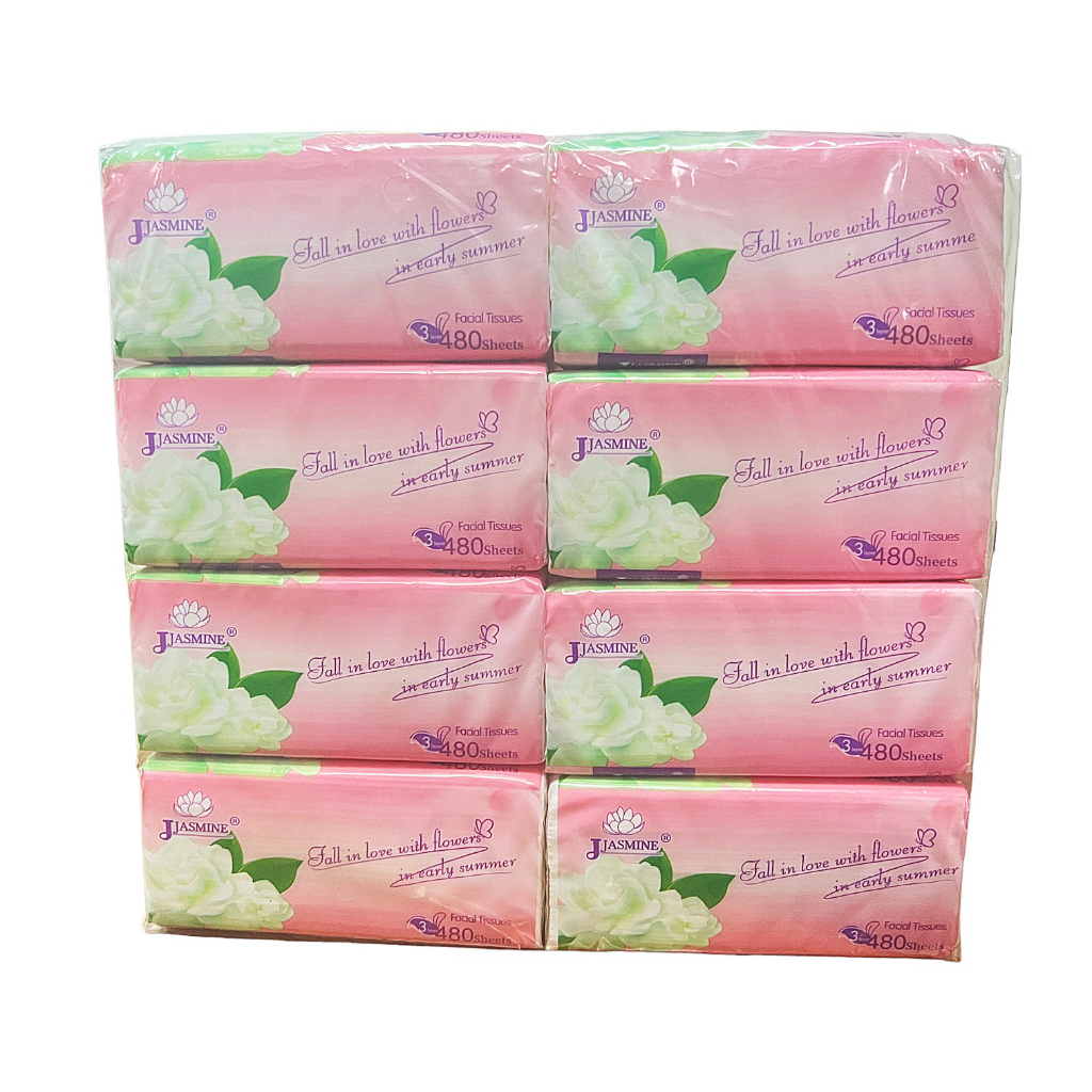 Jjasmine Organic Facial Tissue 3 ply (480 sheets x 8 Packs) Shopee