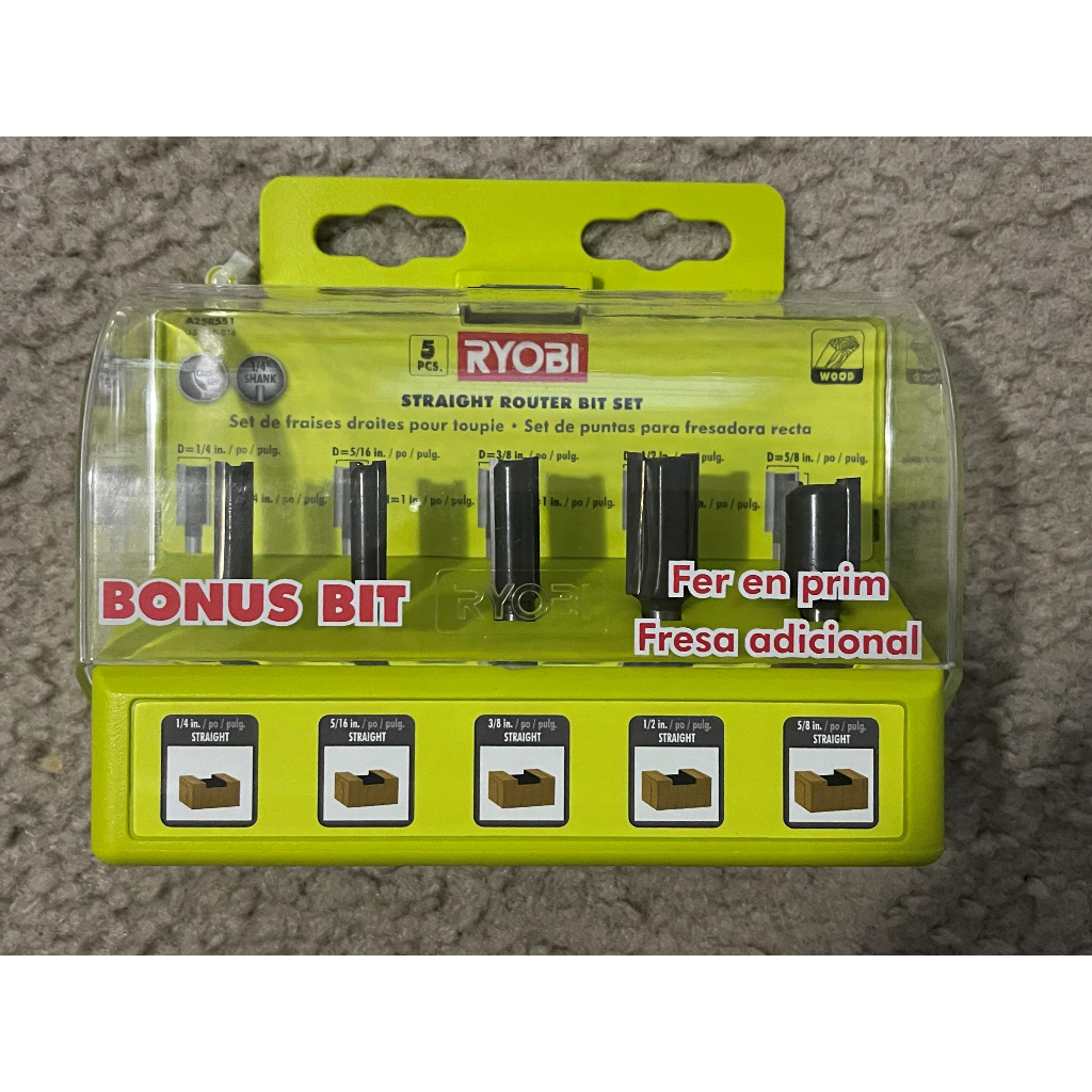 Ryobi Straight Router Bit Set (5Piece). Model A25R551. Brand New Shopee Philippines