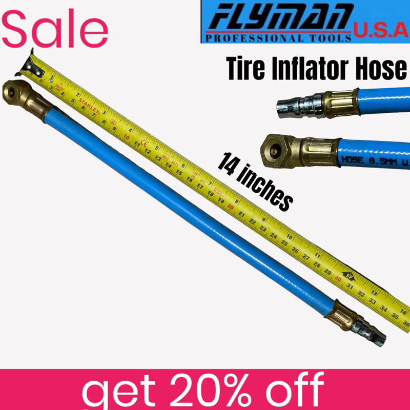Tire Inflator Rubber Flexible Hose 14 inches Heavy Duty Flyman USA ...