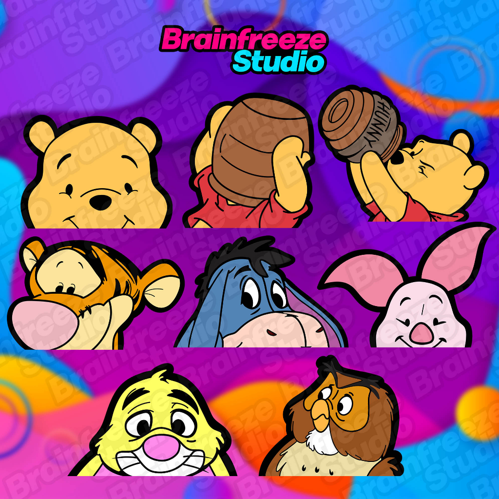 Winnie the Pooh Stickers Glossy Waterproof Tear Resistant Peeker Car