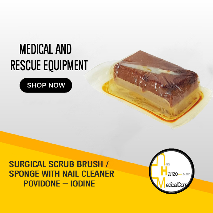 SURGICAL SCRUB BRUSH / SPONGE WITH NAIL CLEANER POVIDONE - IODINE ...