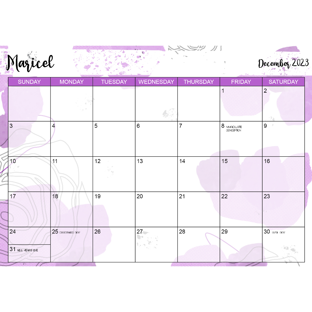 Parfait Aesthetic Series SUPER Personalized Monthly Desk Calendar with ...