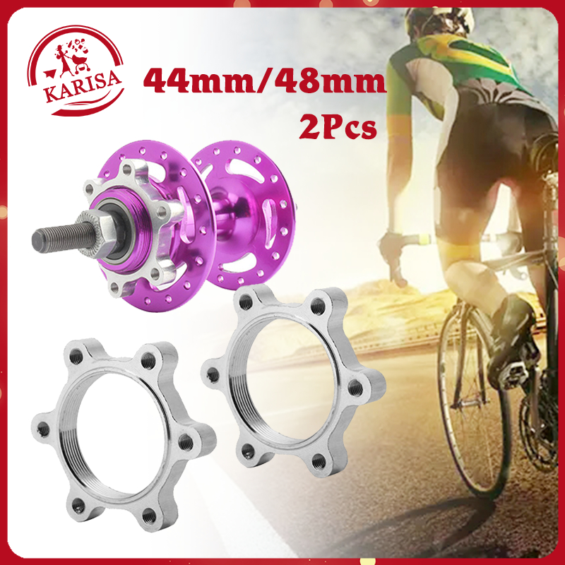 2Pcs Bike Hubs Disc Brake Adapter 44/48mm Freewheel Threaded Hubs Disk