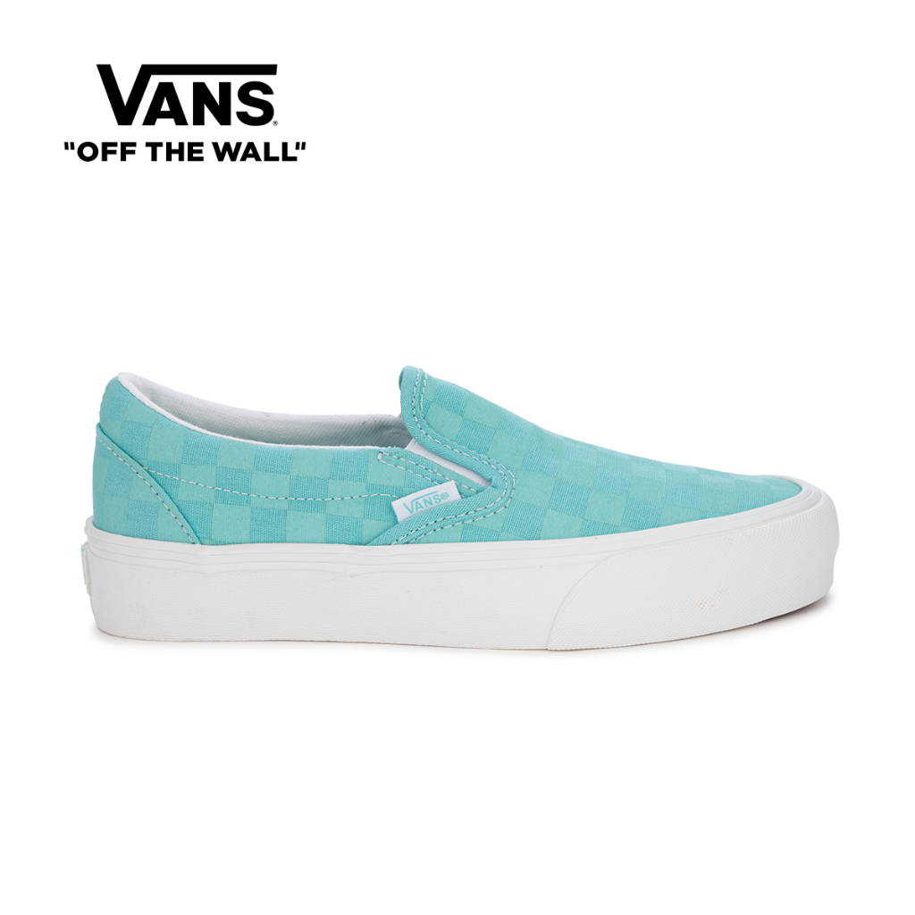 Vans Slip On Vr3 Tonal Check Aqua Sky Sneakers For Men Shopee Philippines