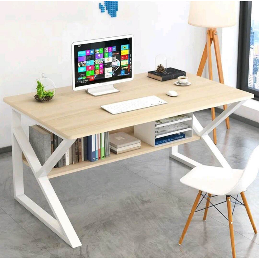 Computer Table Wood Study Table Home Office Desk Laptop Shopee