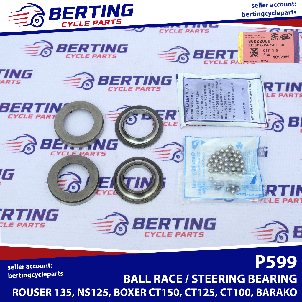 BALL RACE STEERING BEARING Rouser 135 NS125 Boxer CT150 CT125 CT100 Barako HD3 Genuine 36DZ2008 ...