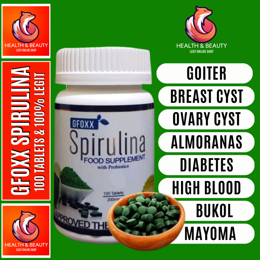 Original Gfoxx Spirulina with Probiotics 100 Tablets Shopee Philippines