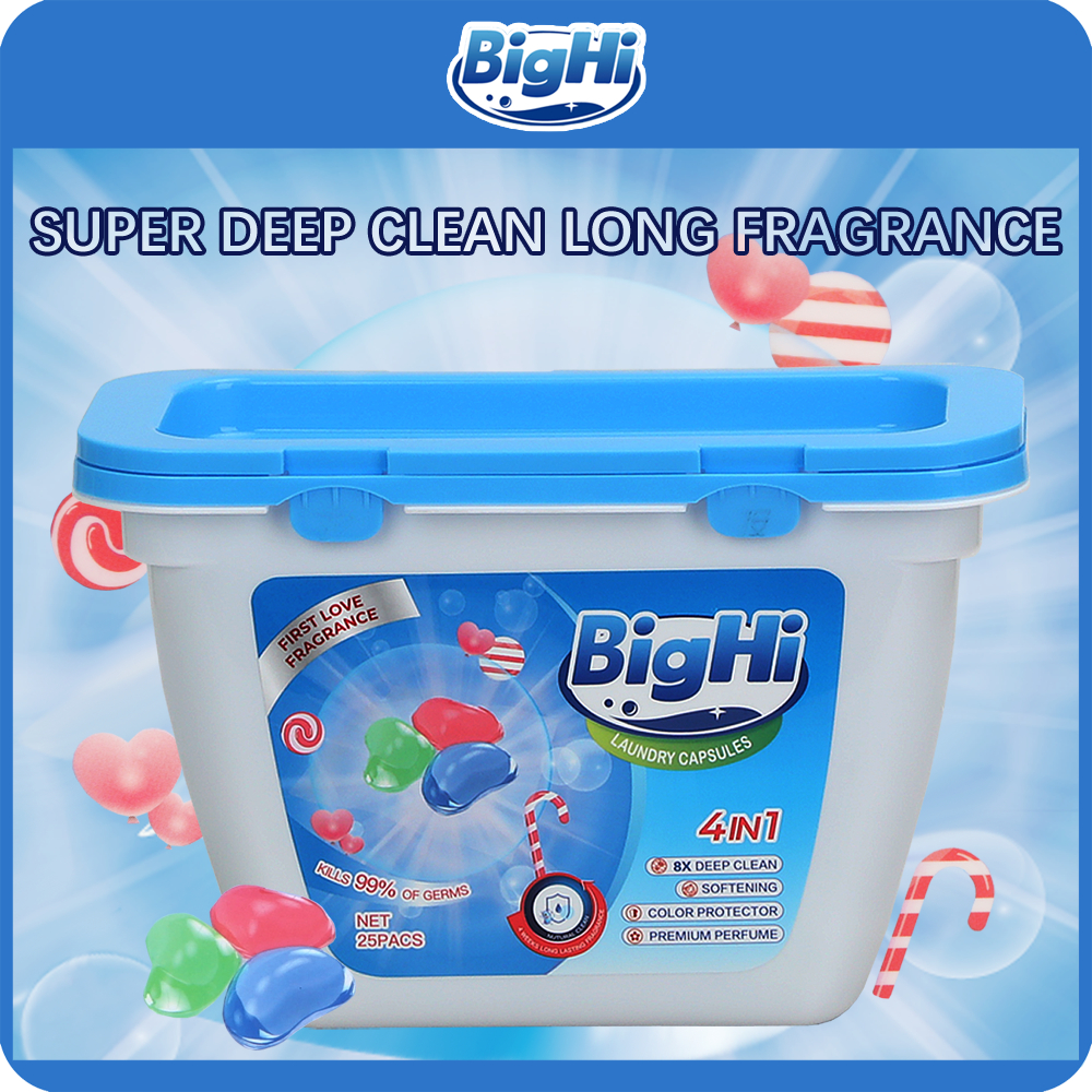 BigHi Laundry Liquid Detergent Capsule Pods First Love Fragrance