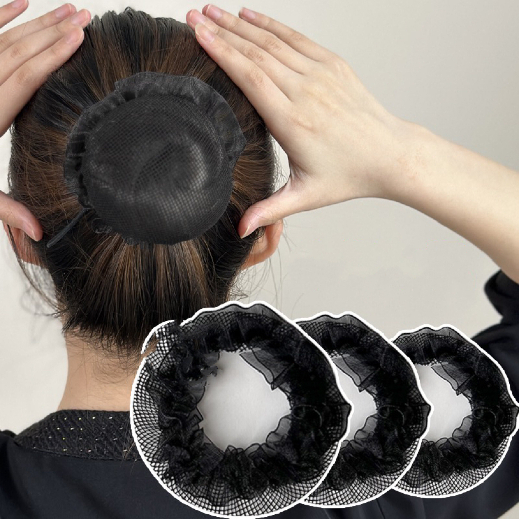 12PCS/Fashion Hair net pusod pony net black ponynet pang pusod net ...