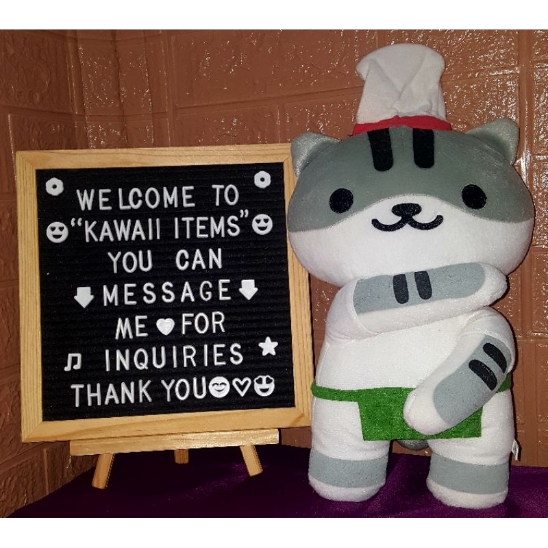 Brandnew Neko Atsume Gray Cat Chef Stuffed Toy (NEW ARRIVAL) Shopee Philippines