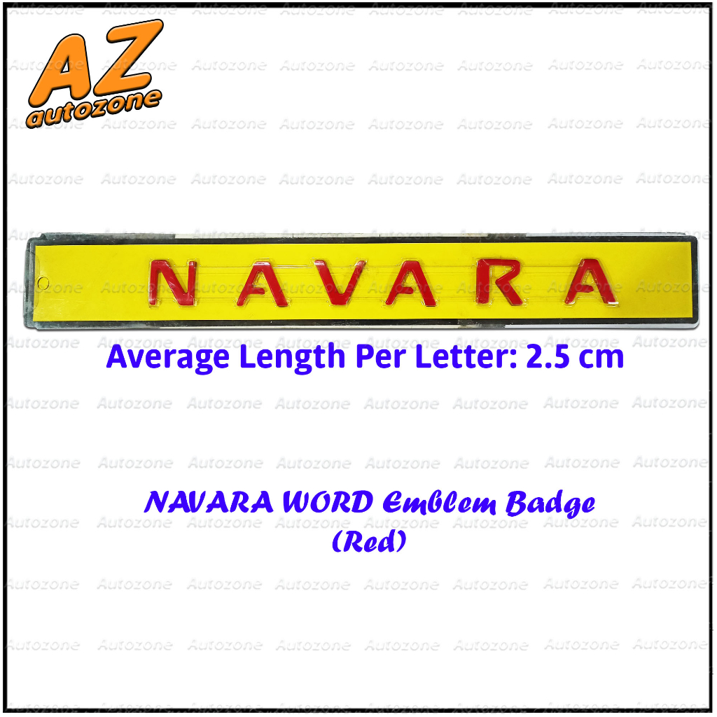 NAVARA WORD Hood Emblem Badge for Nissan Navara (Red Color) | Shopee ...