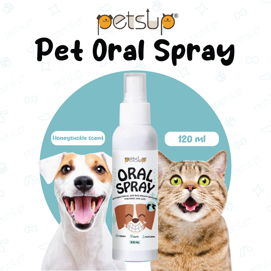 Petsup 120ml Pet Oral Deodorant Spray Dog Spray Dental Cleaning Cat Dog